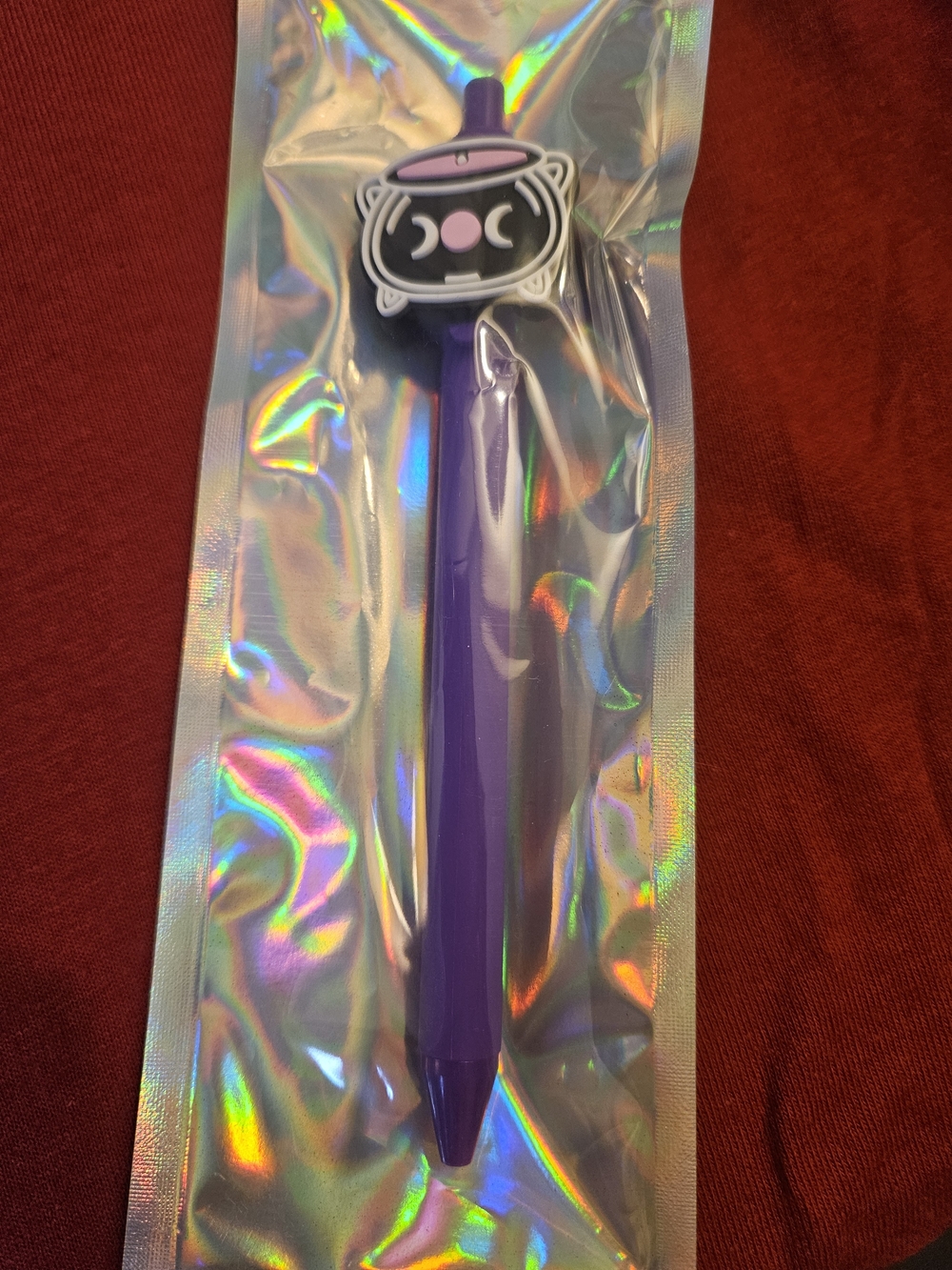 Purple Pen with Cute Character Cauldron Top - Decorative Pen